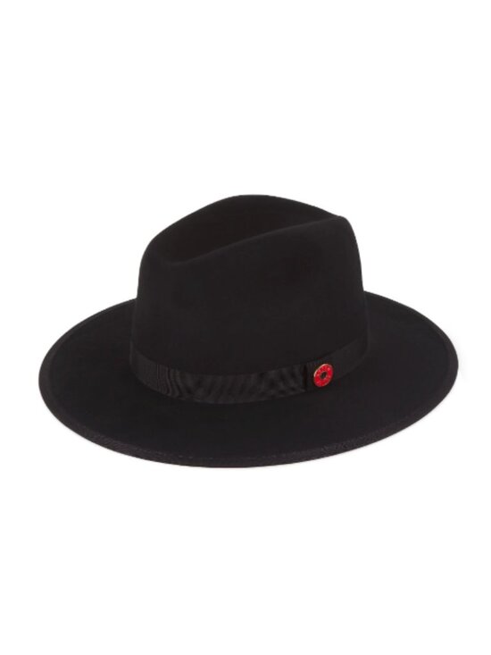 Saks Fifth Avenue Other - NIB Saks Fifth Avenue Keith & James Queen Wool Fedora Hat Red Logo Black $580.00